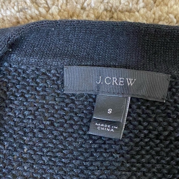 J. CREW Linen Lace-Up V neck Sweater Black - Picture 4 of 7